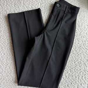 Pull&Bear high rise tailored straight leg pants with front seam in black